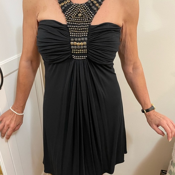 Sky brand size medium beaded, black cocktail mini dress. Like new! - Picture 7 of 8